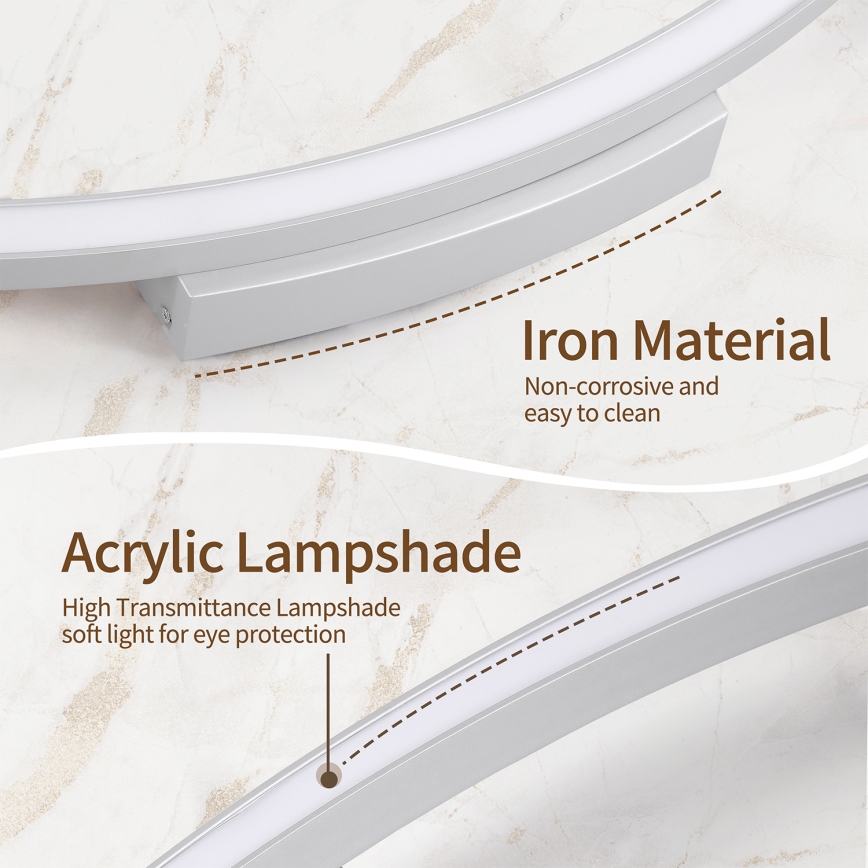 Brilagi - Φωτιστικό οροφής LED με ρυθμιζόμενη φωτεινότητα PORTOFINO LED/85W/230V 3000-6000K Ø 120 cm ασημί + τηλεχειριστήριο