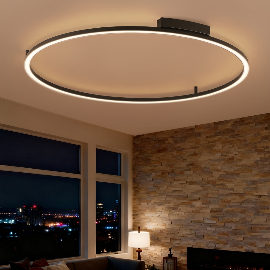 Brilagi - Ρυθμιζόμενο LED φωτιστικό οροφής PORTOFINO LED/85W/230V 3000-6000K Ø 120 cm μαύρο + τηλεχειριστήριο