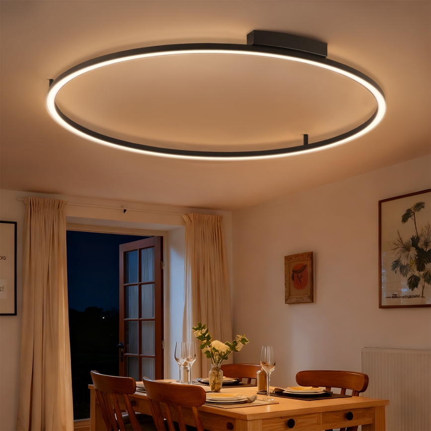 Brilagi - Ρυθμιζόμενο LED φωτιστικό οροφής PORTOFINO LED/85W/230V 3000-6000K Ø 120 cm μαύρο + τηλεχειριστήριο