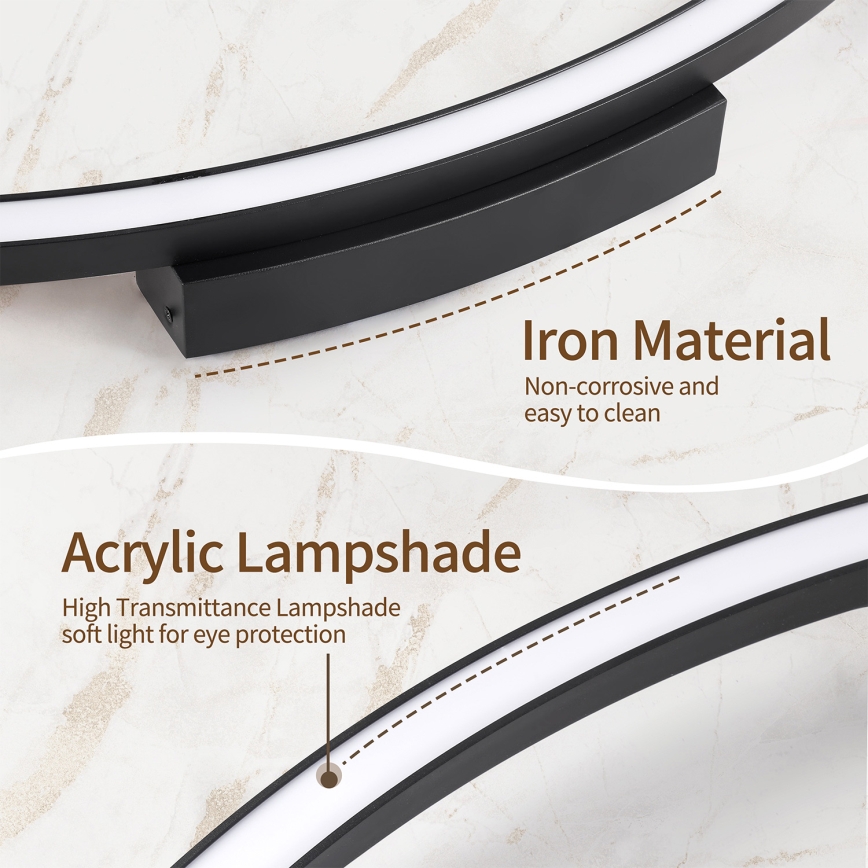 Brilagi - Ρυθμιζόμενο LED φωτιστικό οροφής PORTOFINO LED/85W/230V 3000-6000K Ø 120 cm μαύρο + τηλεχειριστήριο