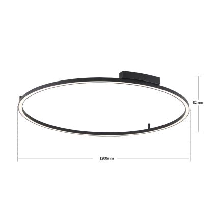Brilagi - Ρυθμιζόμενο LED φωτιστικό οροφής PORTOFINO LED/85W/230V 3000-6000K Ø 120 cm μαύρο + τηλεχειριστήριο