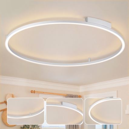 Brilagi - LED Ρυθμιζόμενο φωτιστικό οροφής PORTOFINO LED/85W/230V 3000-6000K Ø 120 cm ασημί + τηλεχειριστήριο