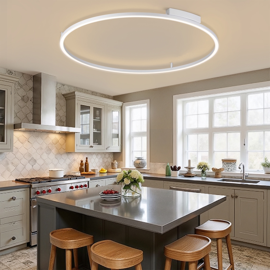 Brilagi - LED Ρυθμιζόμενο φωτιστικό οροφής PORTOFINO LED/85W/230V 3000-6000K Ø 120 cm ασημί + τηλεχειριστήριο