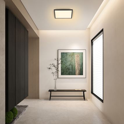 Brilagi - Ρυθμιζόμενο LED φωτιστικό οροφής SLIMFRAME LED/25W/230V 30x30 cm 3000-6000K μαύρο + τηλεχειριστήριο