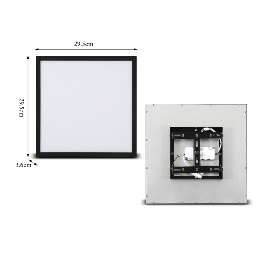 Brilagi - Ρυθμιζόμενο LED φωτιστικό οροφής SLIMFRAME LED/25W/230V 30x30 cm 3000-6000K μαύρο + τηλεχειριστήριο