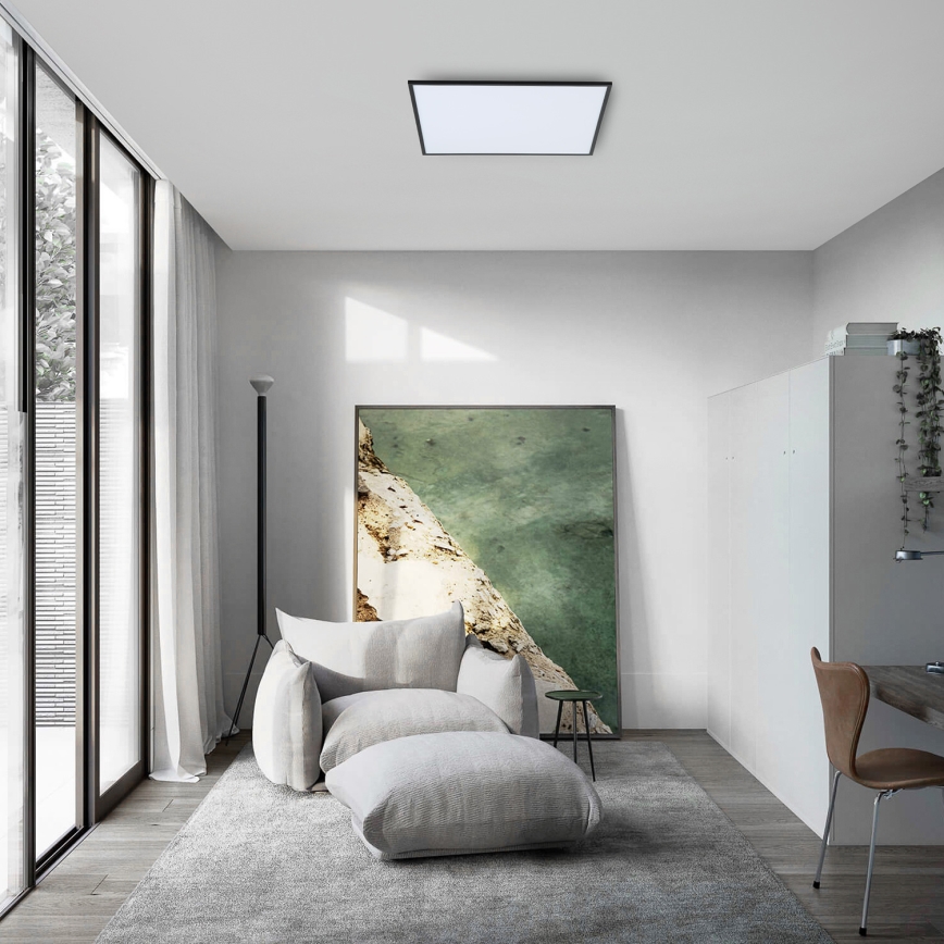 Brilagi - Ρυθμιζόμενο φωτιστικό οροφής LED SLIMFRAME LED/58W/230V 60x60 cm 3000-6000K μαύρο + τηλεχειριστήριο