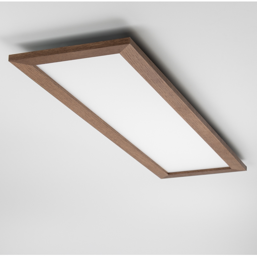 Brilagi - Ρυθμιζόμενο LED φωτιστικό οροφής SLIMFRAME WOOD LED/58W/230V 124x34 cm 3000-6000K σκούρο καφέ + τηλεχειριστήριο