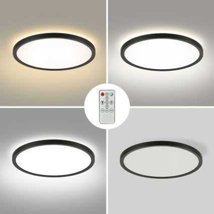 Brilagi - Ρυθμιζόμενο φωτιστικό οροφής ULTRA SLIM LED/24W/230V 2700-6500K διάμ. 42 cm μαύρο + τηλεχειριστήριο
