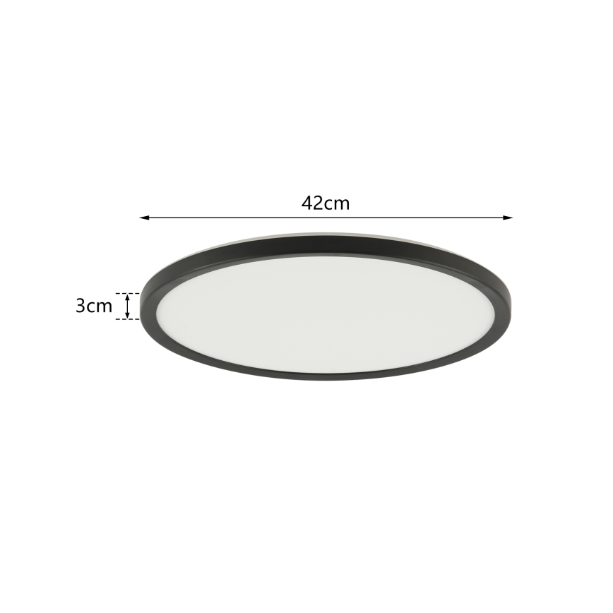 Brilagi - Ρυθμιζόμενο φωτιστικό οροφής ULTRA SLIM LED/24W/230V 2700-6500K διάμ. 42 cm μαύρο + τηλεχειριστήριο