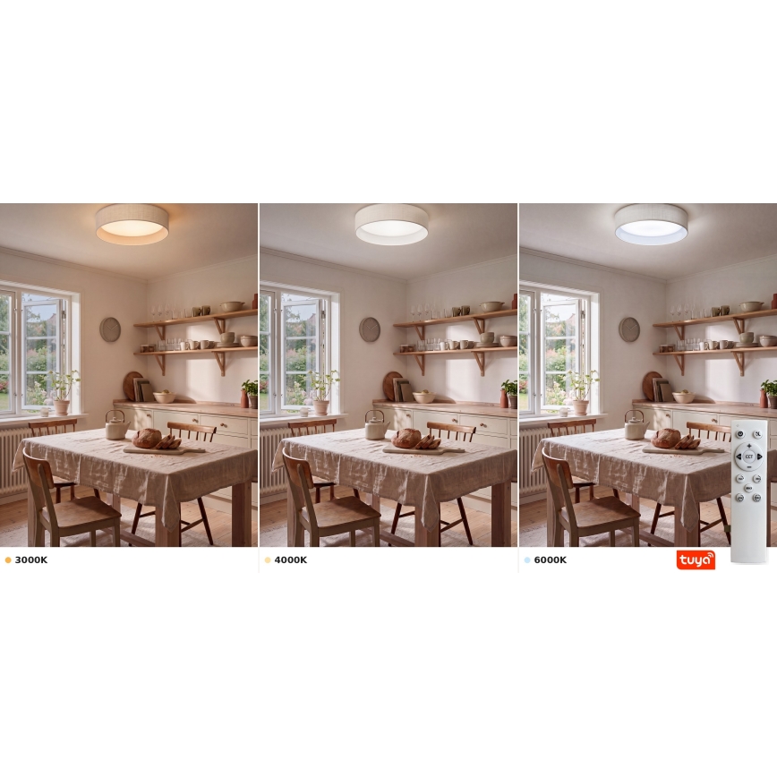 Brilagi - Ρυθμιζόμενο LED φωτιστικό οροφής VELVET SMARTIX STARS LED/24W/230V 3000-6000K Ø 45 cm λευκό Wi-Fi Tuya Beacon + τηλεχειριστήριο