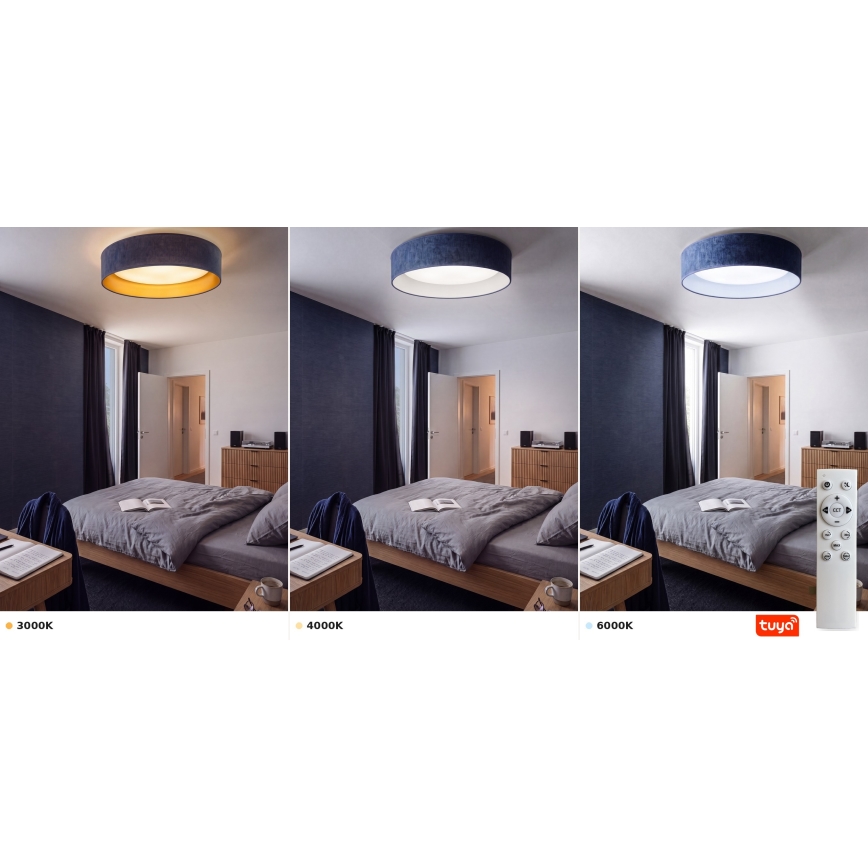 Brilagi - Ρυθμιζόμενο φωτιστικό οροφής LED VELVET SMARTIX LED/36W/230V 3000-6000K Ø 55 εκ. μπλε Wi-Fi Tuya Beacon + τηλεχειριστήριο