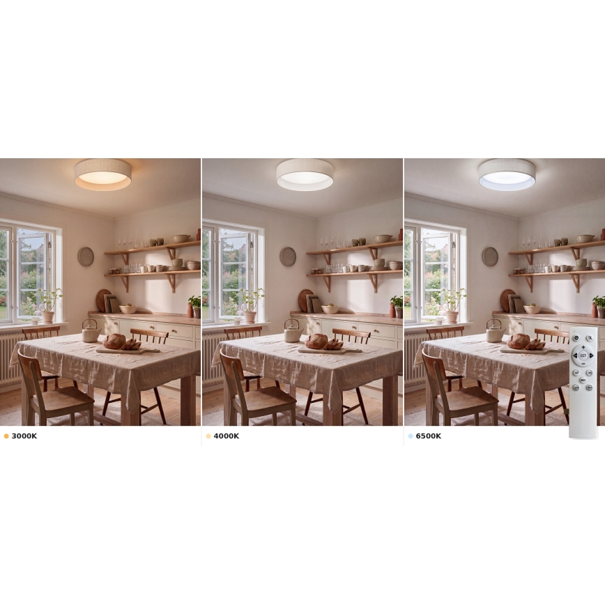 Brilagi - LED Ρυθμιζόμενο φωτιστικό οροφής VELVET SMART VARI LED/24W/230V 3000-6500K Ø 45 cm λευκό + τηλεχειριστήριο