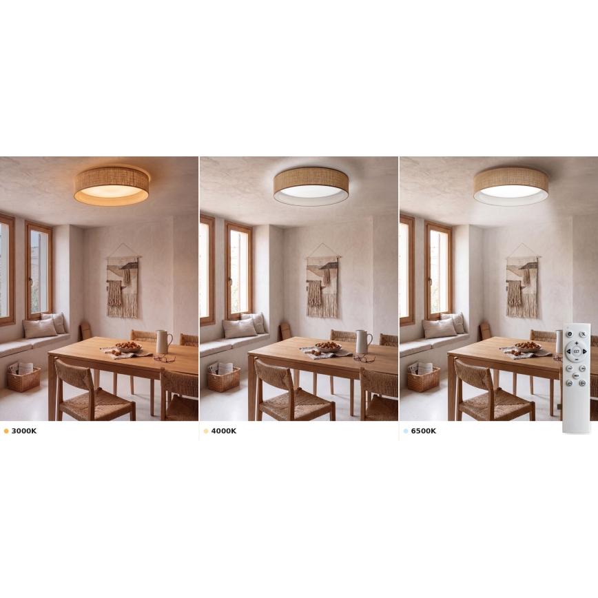 Brilagi - Ρυθμιζόμενο LED φωτιστικό οροφής VELVET SMART VARI LED/36W/230V 3000-6500K διάμ. 55 cm μπεζ + τηλεχειριστήριο
