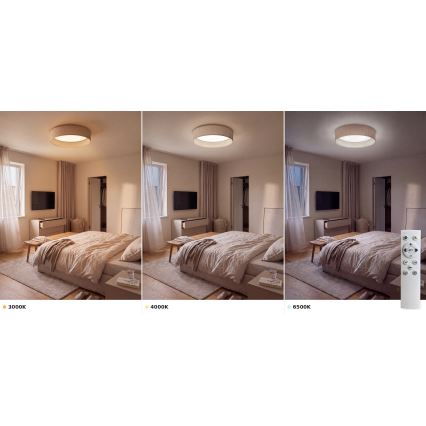 Brilagi - Ρυθμιζόμενο LED φωτιστικό οροφής VELVET SMART VARI LED/36W/230V 3000-6500K Ø 55 cm μπεζ + τηλεχειριστήριο