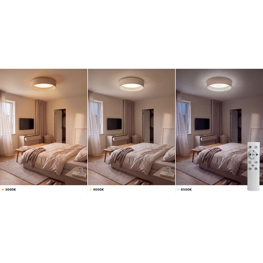 Brilagi - Ρυθμιζόμενο LED φωτιστικό οροφής VELVET SMART VARI LED/36W/230V 3000-6500K Ø 55 cm μπεζ + τηλεχειριστήριο