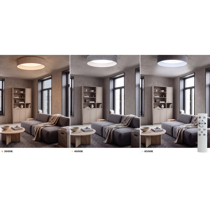 Brilagi - Ρυθμιζόμενο LED φωτιστικό οροφής VELVET SMART VARI LED/36W/230V 3000-6500K Ø 55 cm γκρι + τηλεχειριστήριο