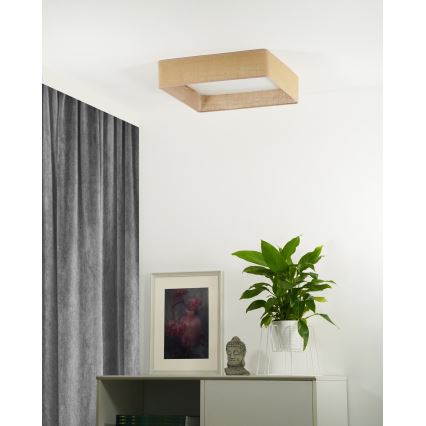 Brilagi - Ρυθμιζόμενο LED φωτιστικό οροφής VELVET SQUARE LED/24W/230V 43x43 cm 3000/4000/6500K + τηλεχειριστήριο καφέ