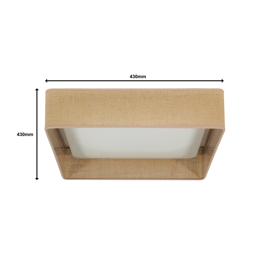 Brilagi - Ρυθμιζόμενο LED φωτιστικό οροφής VELVET SQUARE LED/24W/230V 43x43 cm 3000/4000/6500K + τηλεχειριστήριο καφέ