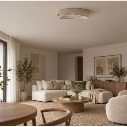 BRILAGI - Ρυθμιζόμενο φωτιστικό οροφής LED VELVET TWIST LED/36W/230V 3000-6000K διάμ. 65 εκ. Wi-Fi Tuya Beacon μπεζ + τηλεχειριστήριο