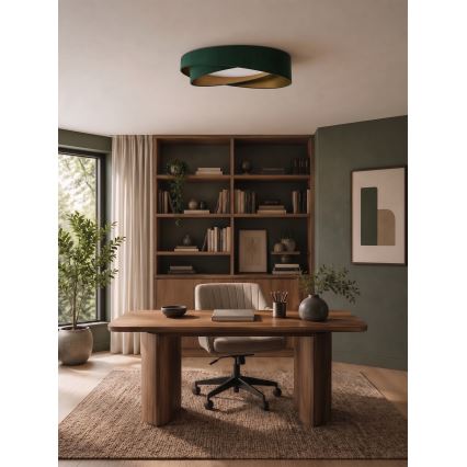 BRILAGI - Ρυθμιζόμενο φωτιστικό οροφής VELVET TWIST LED/36W/230V 3000-6000K διάμ. 65 cm Wi-Fi Tuya Beacon πράσινο/χρυσό + τηλεχειριστήριο