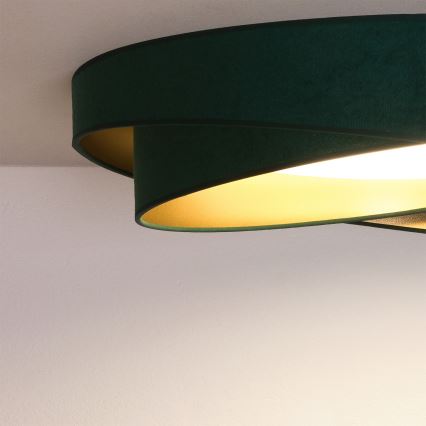 BRILAGI - Ρυθμιζόμενο φωτιστικό οροφής VELVET TWIST LED/36W/230V 3000-6000K διάμ. 65 cm Wi-Fi Tuya Beacon πράσινο/χρυσό + τηλεχειριστήριο