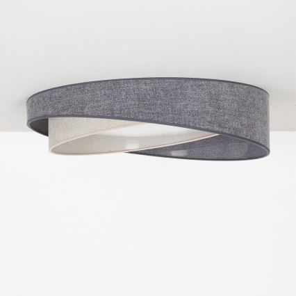 BRILAGI - Ρυθμιζόμενο LED φωτιστικό οροφής VELVET TWIST LED/36W/230V 3000-6000K διάμ. 65 cm Wi-Fi Tuya Beacon γκρι/κρεμ + τηλεχειριστήριο
