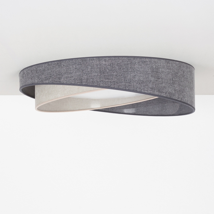 BRILAGI - Ρυθμιζόμενο LED φωτιστικό οροφής VELVET TWIST LED/36W/230V 3000-6000K διάμ. 65 cm Wi-Fi Tuya Beacon γκρι/κρεμ + τηλεχειριστήριο