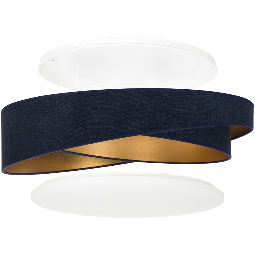 BRILAGI - Ρυθμιζόμενο φωτιστικό οροφής LED VELVET TWIST LED/36W/230V 3000-6000K Ø 65 cm Wi-Fi Tuya Beacon μπλε/χρυσό + τηλεχειριστήριο