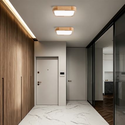 Brilagi - Ρυθμιζόμενο φωτιστικό οροφής LED WOODLINE SQUARE LED/48W/230V 3000-6000K σε απόχρωση δρυός 40x40 εκ. + τηλεχειριστήριο