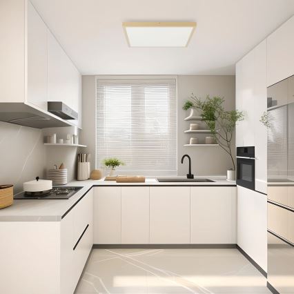 Brilagi - Ρυθμιζόμενο LED φωτιστικό οροφής για μπάνιο FRAME SMART LED/50W/230V 60x60 cm 3000-6000K IP44 μπεζ + τηλεχειριστήριο