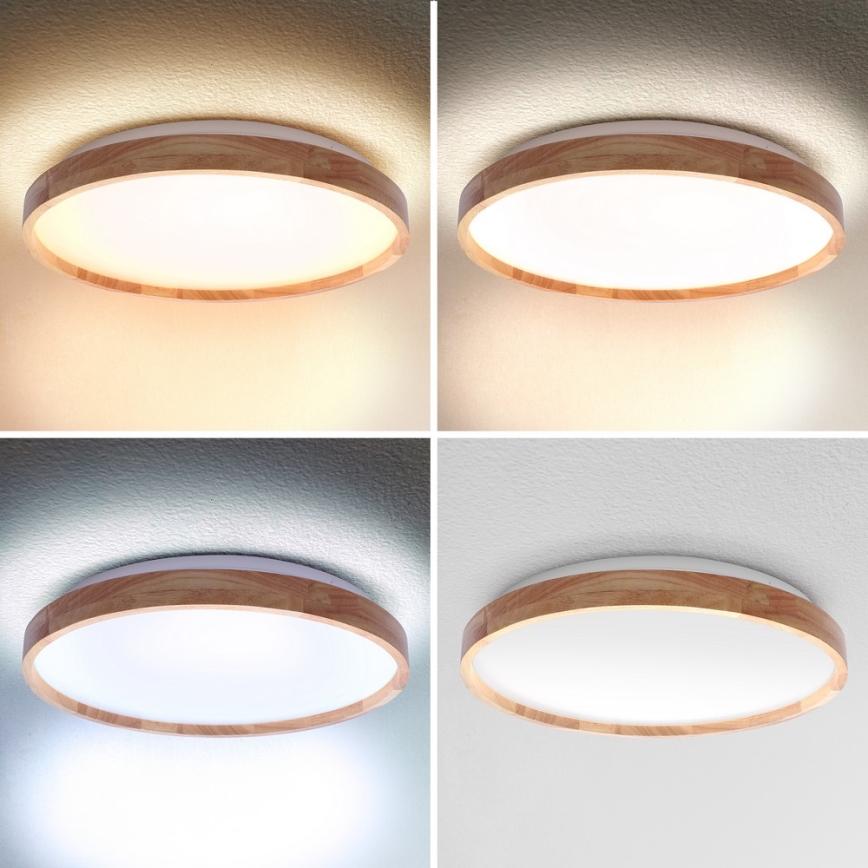 Brilagi - Ρυθμιζόμενο LED φωτιστικό οροφής ALSON LED/48W/230V 3000-6500K σε απόχρωση δρυός, διάμ. 39,5 cm + τηλεχειριστήριο