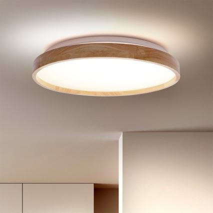Brilagi - Ρυθμιζόμενο LED φωτιστικό οροφής ALSON LED/48W/230V 3000-6500K σε απόχρωση δρυός, διάμ. 39,5 cm + τηλεχειριστήριο