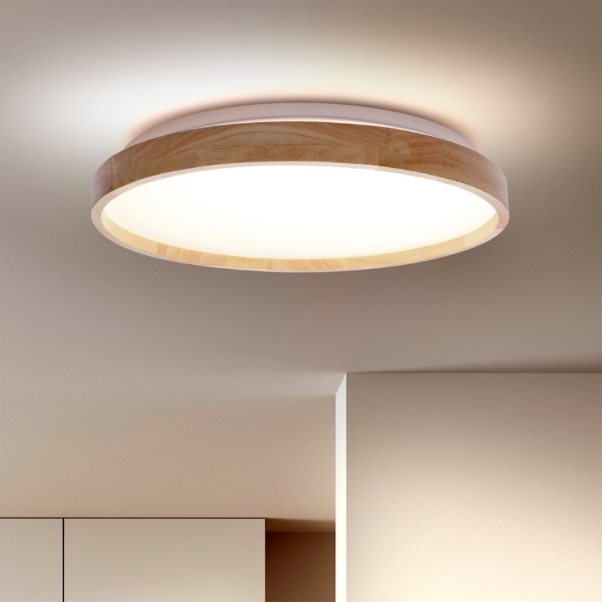 Brilagi - Ρυθμιζόμενο LED φωτιστικό οροφής ALSON LED/48W/230V 3000-6500K σε απόχρωση δρυός, διάμ. 39,5 cm + τηλεχειριστήριο