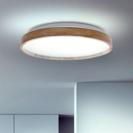 Brilagi - Ρυθμιζόμενο LED φωτιστικό οροφής ALSON LED/48W/230V 3000-6500K σε απόχρωση δρυός, διάμ. 39,5 cm + τηλεχειριστήριο