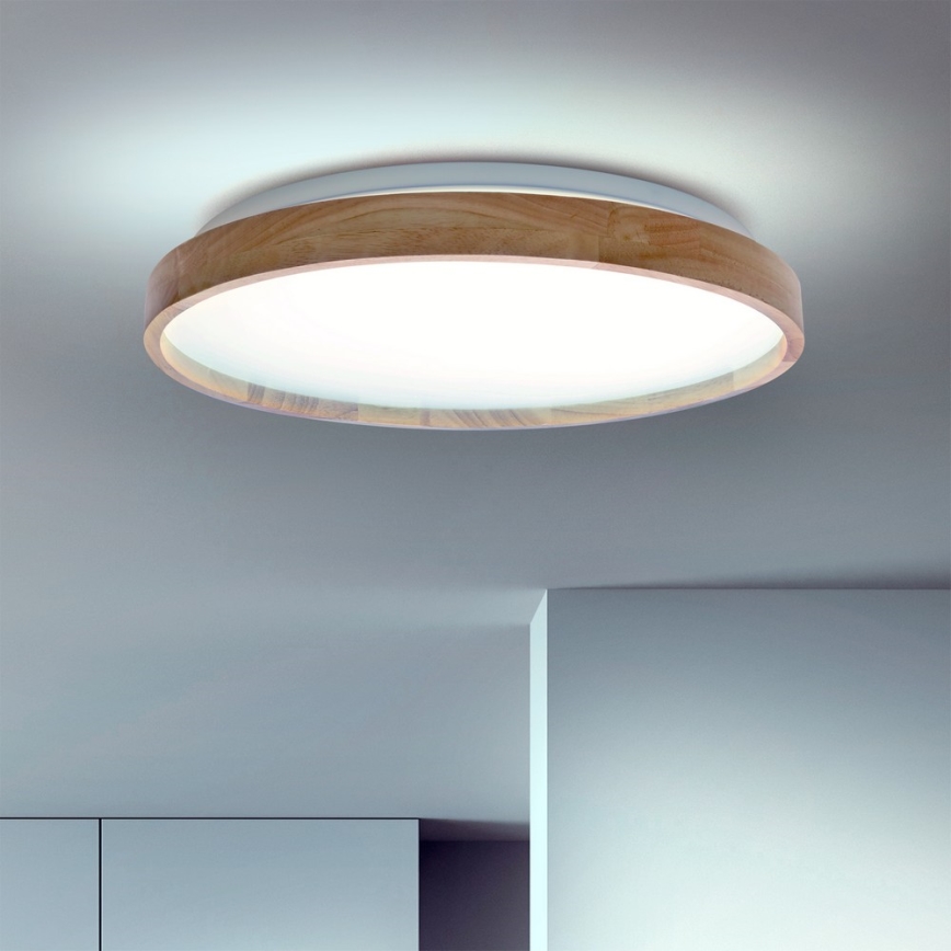 Brilagi - Ρυθμιζόμενο LED φωτιστικό οροφής ALSON LED/48W/230V 3000-6500K σε απόχρωση δρυός, διάμ. 39,5 cm + τηλεχειριστήριο