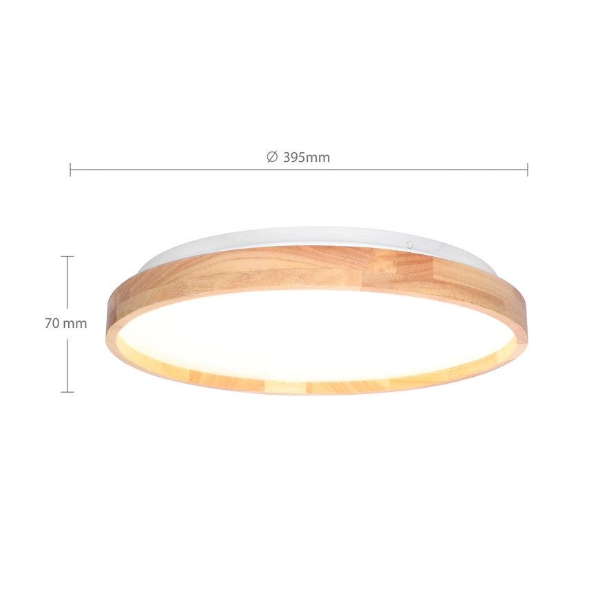 Brilagi - Ρυθμιζόμενο LED φωτιστικό οροφής ALSON LED/48W/230V 3000-6500K σε απόχρωση δρυός, διάμ. 39,5 cm + τηλεχειριστήριο