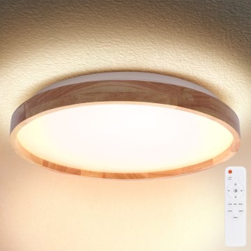 Brilagi - Ρυθμιζόμενο LED φωτιστικό οροφής ALSON LED/72W/230V 3000-6500K, απόχρωση δρυός, διάμ. 78 cm + τηλεχειριστήριο