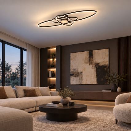 BRILAGI - Ρυθμιζόμενο φωτιστικό οροφής LED APOLLO LED/58W/230V 3000-6500K 43,2x101,2 cm μαύρο + τηλεχειριστήριο