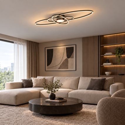BRILAGI - Ρυθμιζόμενο φωτιστικό οροφής LED APOLLO LED/58W/230V 3000-6500K 43,2x101,2 cm μαύρο + τηλεχειριστήριο