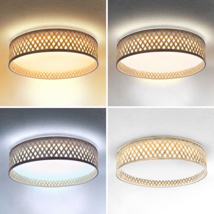 Brilagi - Ρυθμιζόμενο LED οροφής φωτιστικό CAMILA LED/48W/230V 3000-6500K μπαμπού διάμ. 40 εκ. + τηλεχειριστήριο