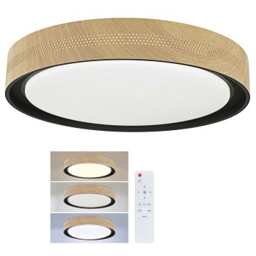 Brilagi - Ρυθμιζόμενο LED φωτιστικό οροφής COCI LED/48W/230V 3000–6500K Ø 39 εκ. φινίρισμα ξύλου/μαύρο + τηλεχειριστήριο