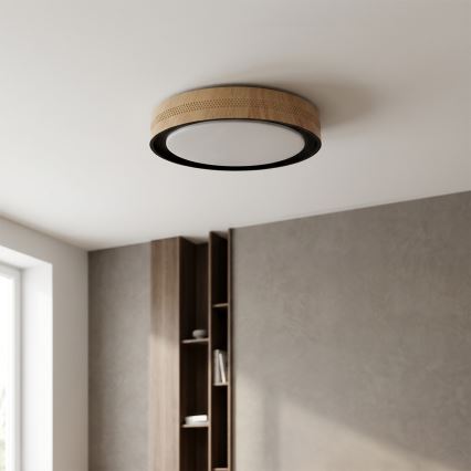 Brilagi - Ρυθμιζόμενο LED φωτιστικό οροφής COCI LED/48W/230V 3000–6500K Ø 39 εκ. φινίρισμα ξύλου/μαύρο + τηλεχειριστήριο