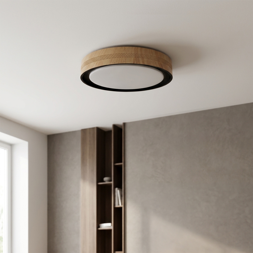 Brilagi - Ρυθμιζόμενο LED φωτιστικό οροφής COCI LED/48W/230V 3000–6500K Ø 39 εκ. φινίρισμα ξύλου/μαύρο + τηλεχειριστήριο