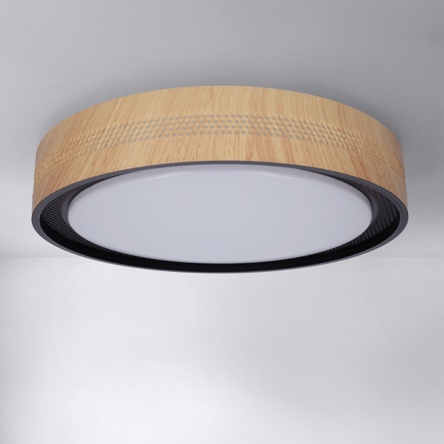 Brilagi - Ρυθμιζόμενο LED φωτιστικό οροφής COCI LED/48W/230V 3000–6500K Ø 39 εκ. φινίρισμα ξύλου/μαύρο + τηλεχειριστήριο