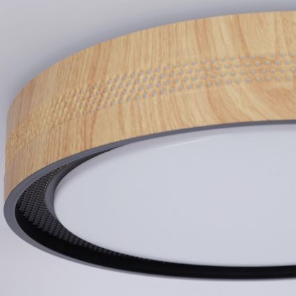 Brilagi - Ρυθμιζόμενο LED φωτιστικό οροφής COCI LED/48W/230V 3000–6500K Ø 39 εκ. φινίρισμα ξύλου/μαύρο + τηλεχειριστήριο