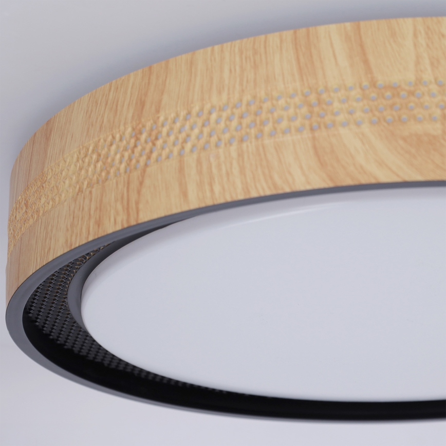 Brilagi - Ρυθμιζόμενο LED φωτιστικό οροφής COCI LED/48W/230V 3000–6500K Ø 39 εκ. φινίρισμα ξύλου/μαύρο + τηλεχειριστήριο