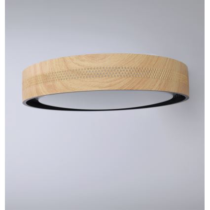 Brilagi - Ρυθμιζόμενο LED φωτιστικό οροφής COCI LED/48W/230V 3000–6500K Ø 39 εκ. φινίρισμα ξύλου/μαύρο + τηλεχειριστήριο