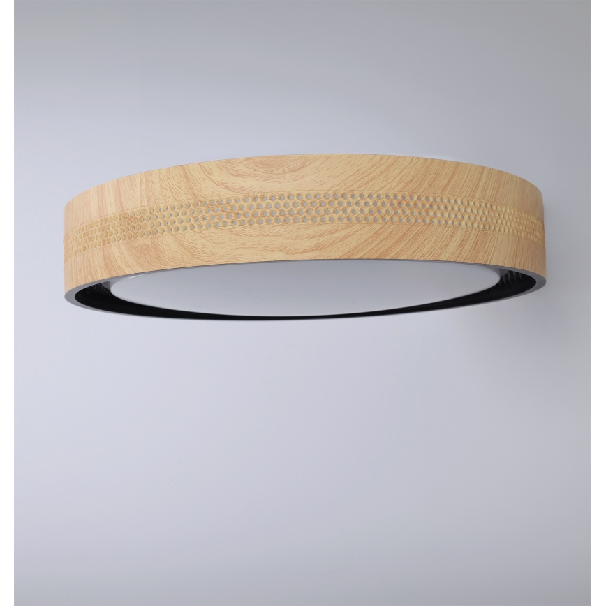 Brilagi - Ρυθμιζόμενο LED φωτιστικό οροφής COCI LED/48W/230V 3000–6500K Ø 39 εκ. φινίρισμα ξύλου/μαύρο + τηλεχειριστήριο