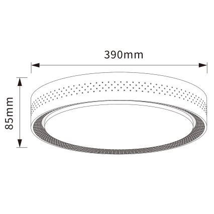 Brilagi - Ρυθμιζόμενο LED φωτιστικό οροφής COCI LED/48W/230V 3000–6500K Ø 39 εκ. φινίρισμα ξύλου/μαύρο + τηλεχειριστήριο