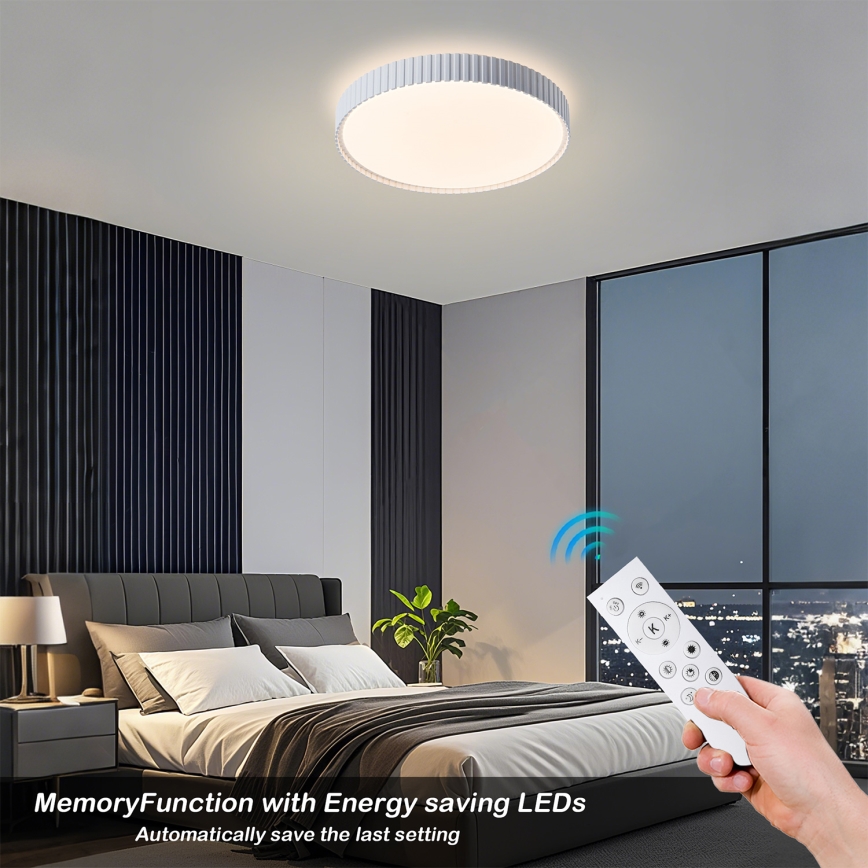 Brilagi - Ρυθμιζόμενο φωτιστικό οροφής LED CORVO LED/54W/230V 3000-6000K λευκό διάμ. 40 cm + τηλεχειριστήριο